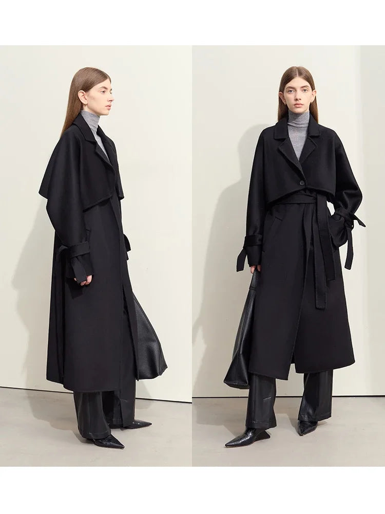 Women's Double-Sided Woolen Coat & Vest Set | AMII Winter Commuter