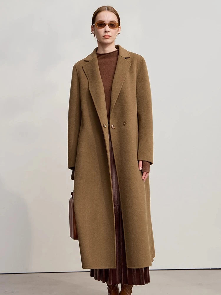 Minimalist Women's Wool Winter Coat - Loose Fit Outerwear
