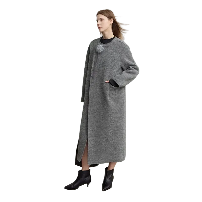 Women's 100% Wool Minimalist Coat | Winter Commuter Outerwear
