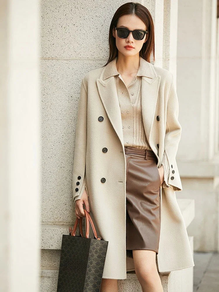 100% Wool Double-Sided Coat - Minimalist Winter Office Jacket