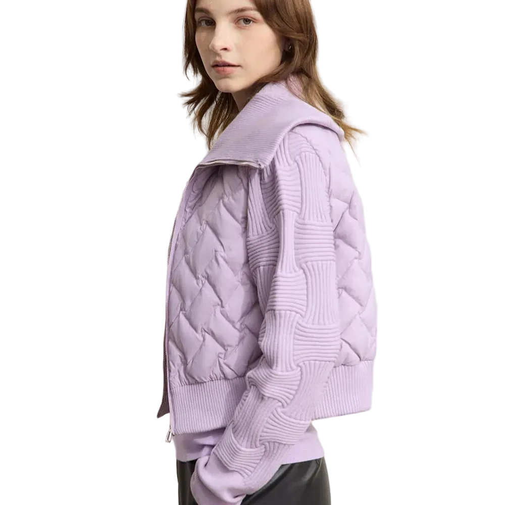 Minimalist Cropped Down Jacket - Warm Winter Lapel Coat