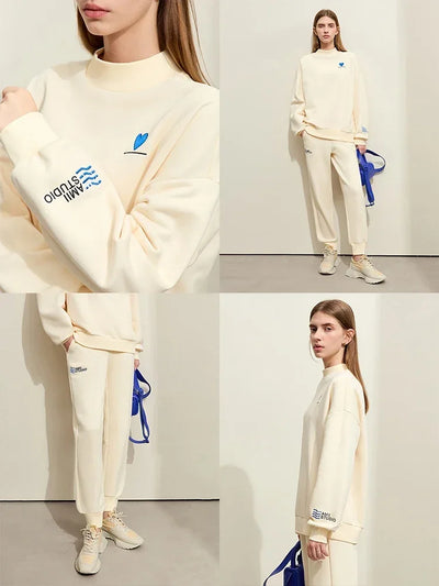 Minimalist Sporty Winter Hoodie & Padded Casual Pants
