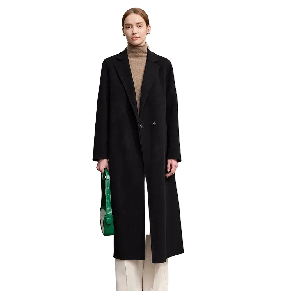 Minimalist Women's Wool Winter Coat - Loose Fit Outerwear