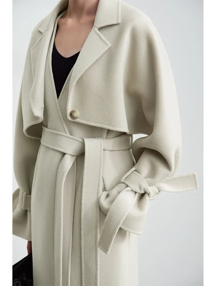 Women's Double-Sided Wool Coat & Vest Skirt Set | AMII Winter