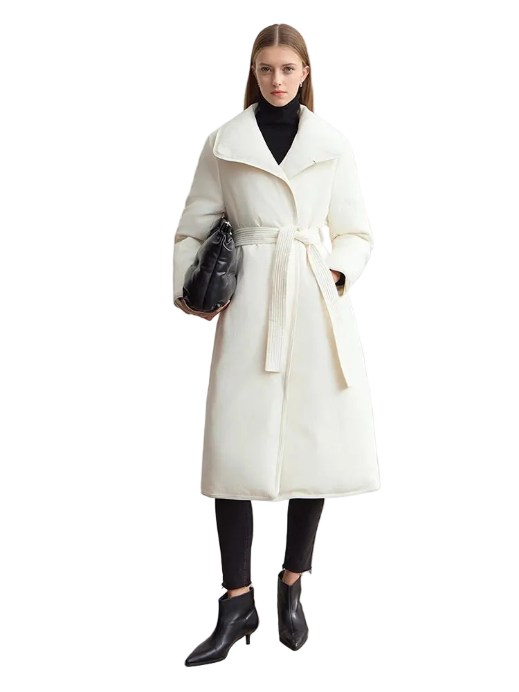 Women's Long Down Jacket Graphene Lined Winter Overcoat