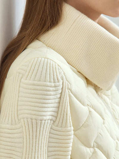 Minimalist Cropped Down Jacket - Warm Winter Lapel Coat