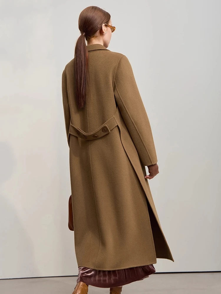 Minimalist Women's Wool Winter Coat - Loose Fit Outerwear