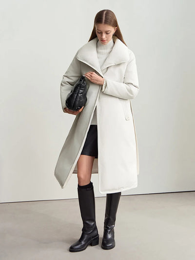 Women's Long Down Jacket Graphene Lined Winter Overcoat
