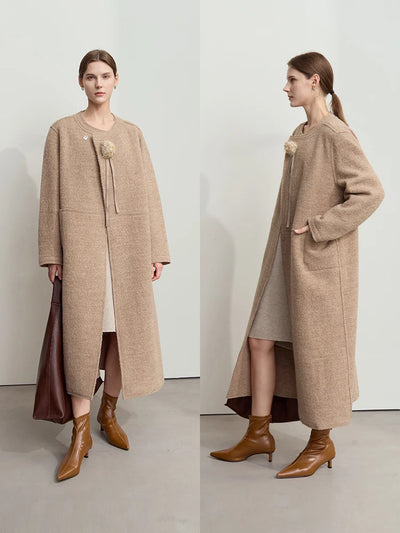 Women's 100% Wool Minimalist Coat | Winter Commuter Outerwear