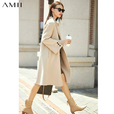 Women's 100% Wool Double-sided Coat - Minimalist Winter Office Jacket