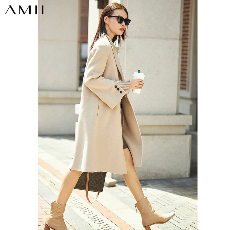 Women's 100% Wool Double-sided Coat - Minimalist Winter Office Jacket