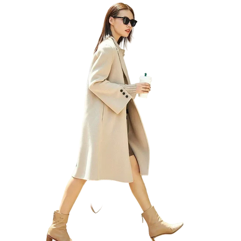 100% Wool Double-Sided Coat - Minimalist Winter Office Jacket