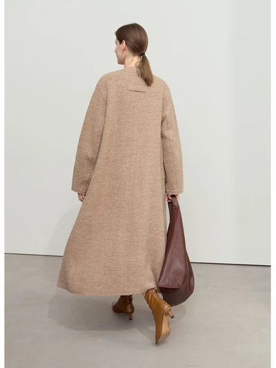 Women's 100% Wool Minimalist Coat | Winter Commuter Outerwear