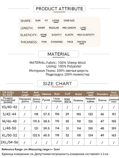 Women's Long Wool Coat - Minimalist Belted Winter Jacket