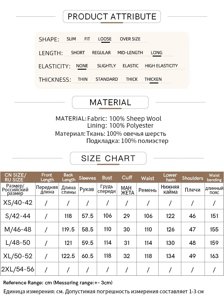 Women's Long Wool Coat - Minimalist Belted Winter Jacket
